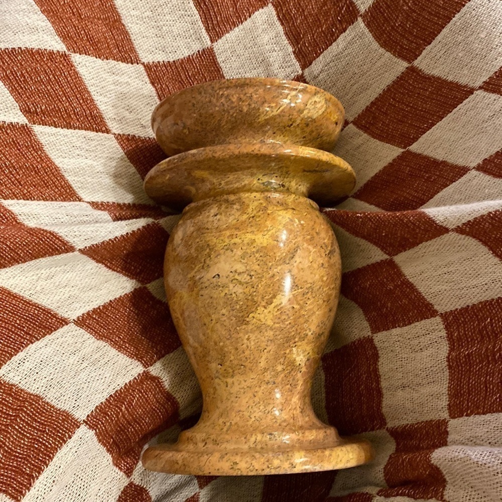 Vintage Marble Candle Holder 80s